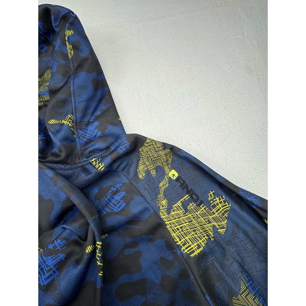 AND1 Hoodie Men Large Blue Camo Athletic Performance Graphic Sweatshirt - Picture 8 of 10